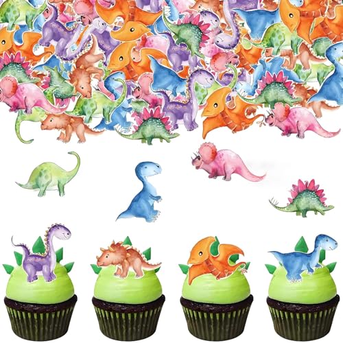 Flomiara Dinosaurier-Cupcake-Topper, essbare Kuchendekoration, Kuchendekoration, Aquarell-Dinosaurier-Cupcake-Topper mit Box, für Geburtstag, Hochzeit, Jahrestag, Babyparty, Party, mehrfarbig, 50 Flomiara Dinosaurier-Cupcake-Topper, essbare Kuchendekoration, Kuchendekoration, Aquarell-Dinosaurier-Cupcake-Topper mit Box, für Geburtstag, Hochzeit, Jahrestag, Babyparty, Party, mehrfarbig, 50 von Flomiara