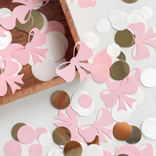 Flomiara Glitzernde rosa Schleife, Tischstreuung, Konfetti, Valentinstag/Jahrestag, Dekoration, Weihnachten, leicht, exquisit von Flomiara