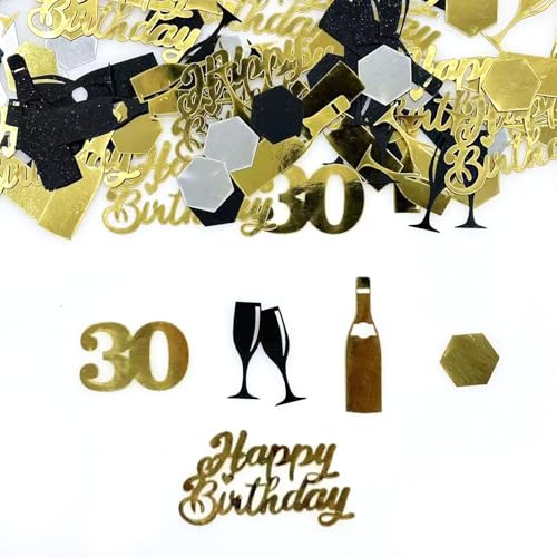 Flomiara Konfetti zum 30. Geburtstag, metallischer Glitzer, Tischstreuer, Partydekoration, Unisex, Feiern, Glitzerstreusel für Geburtstagsparty, Jubiläum und Tischdekoration von Flomiara