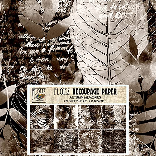 Decoupage-Papier Pack (24 Blatt 15,2 x 15,2 cm) Autumn Memories Flonz Vintage Stil Papier für Decoupage, Handwerk und Scrapbooking von Flonz