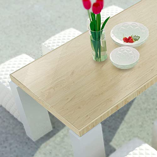 Tischfolie Neo | Tischmatte | Tischauflage | Transparent & Halbtransparent | Schutzmatte für Tisch | Unterlegmatte zum Basteln in verschiedenen Größen (100 x 190 cm, 100% Transparent (Neo Plus)) von Floordirekt
