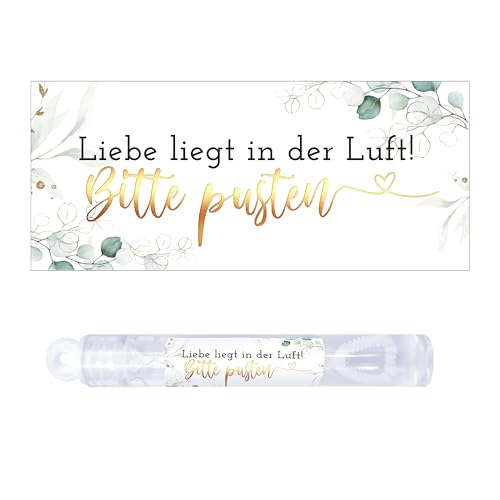 60 Stück Seifenblasen Hochzeit Aufkleber, FloraVigo PVC-Seifenblasen-Flaschenetiketten, wasserfeste Aufkleber, geeignet für Hochzeitsseifenblasen, Hochzeitsgeschenke, Dekorationen und Gastgeschenke von FloraVigo