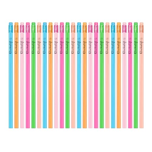 FloraVigo 24 Glücksbleistifte (mit Radiergummi), 6 HB-Harzstifte, Graphitstifte zum Zeichnen und Schreiben, Geschenk für Schüler, Lehrer und Kollegen (Glücksstift) von FloraVigo