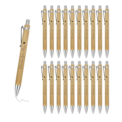 FloraVigo Dankeschön Kugelschreiber Geschenke Holz Kugelschreiber mit Spruch Danke für Alles Kollegen Zitate Druckkugelschreiber Abschied Danksagung Stift Geschenk (Danke für Alles, 40) von FloraVigo