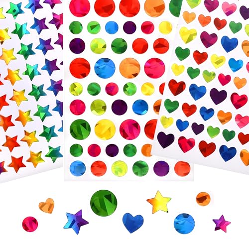FloraVigo Glitzer-Aufkleber für Kinder, 33 Blatt selbstklebende Herz-Stern-Kreis-Aufkleber für Ostern, Hochzeiten, Auszeichnungstafeln, Scrapbooking, DIY-Basteln, Umschlagverschluss-Dekoration FloraVigo Glitzer-Aufkleber für Kinder, 33 Blatt selbstklebende Herz-Stern-Kreis-Aufkleber für Ostern, Hochzeiten, Auszeichnungstafeln, Scrapbooking, DIY-Basteln, Umschlagverschluss-Dekoration von FloraVigo