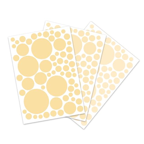 FloraVigo Wandtattoo kinderzimmer, 186 gepunktete Wandaufkleber, Wanddekoration für Mädchen, Jungen, Kinder und Babys – Babyzimmer-Dekor (Beige) von FloraVigo