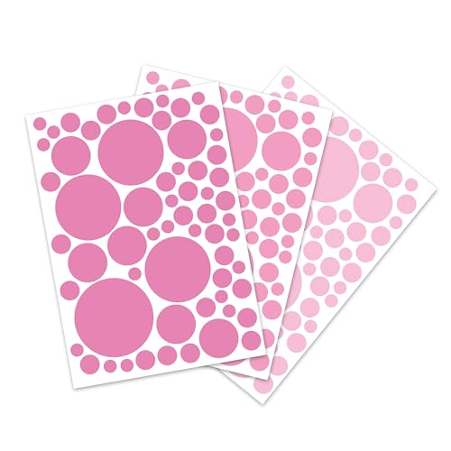 FloraVigo Wandtattoo kinderzimmer, 186 gepunktete Wandaufkleber, Wanddekoration für Mädchen, Jungen, Kinder und Babys – Babyzimmer-Dekor (Rosa) von FloraVigo