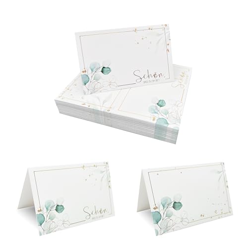 FloraVigo Tischkarten, Tischkarten Hochzeit, " Schön dass du da bist", Tischdeko Tischkarten, Platzkarten zum Selbstbeschriften, für Hochzeit Geburtstag Konfirmation Kommunion Taufe Feier (22 Stück) von FloraVigo