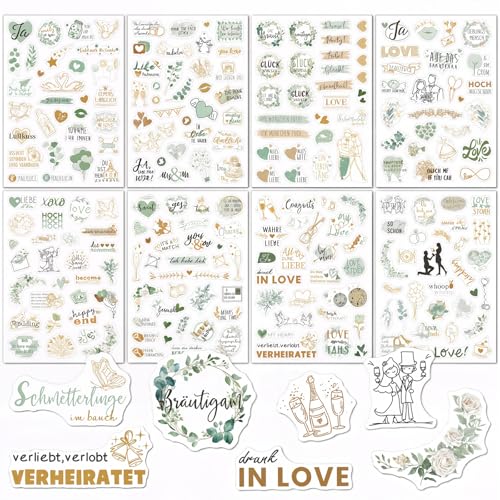 Hochzeits-Gästebuchaufkleber, FloraVigo für Gästebücher, Karten, Alben, Geburtstagskarten, Hochzeiten, 8 DIN-A5 Papier, Partydekorationen für Erwachsene und Kinder (Hochzeit) von FloraVigo