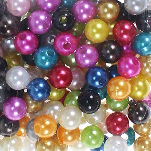 Floral-Direkt 250 x Kunstperle 8mm Perlen Wachsperlen Dekoperlen Bastelperlen mit Loch Kunstperlen, Farbe:bunt von Floral-Direkt