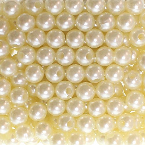 Floral-Direkt 250 x Kunstperle 8mm Perlen in praktischer Plastikdisplaybox Wachsperlen Dekoperlen Bastelperlen mit Loch, Farbe:Champagner von Floral-Direkt