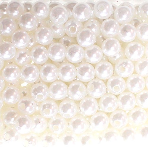 250 x Kunstperle 8mm Perlen in praktischer Plastikdisplaybox Wachsperlen Dekoperlen Bastelperlen mit Loch, Farbe:weiß von SmartSF