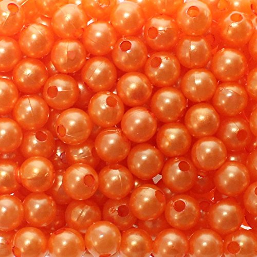 Floral-Direkt 250 Kunstperlen 8mm Perlen Wachsperlen Dekoperlen Bastelperlen Loch Kunstperlen, Farbe:orange von Floral-Direkt