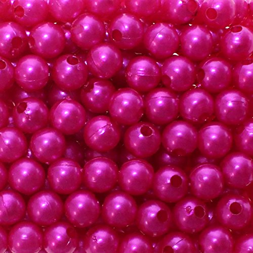Floral-Direkt 250 x Kunstperle 8mm Perlen in praktischer Plastikdisplaybox Wachsperlen Dekoperlen Bastelperlen mit Loch Kunstperlen, Farbe:pink von Floral-Direkt