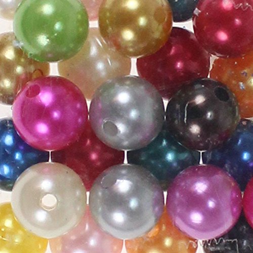 Floral-Direkt 35 Kunstperlen 14mm Perlen Wachsperlen Dekoperlen Bastelperlen Loch Kunststoff, Farbe:bunt von Floral-Direkt
