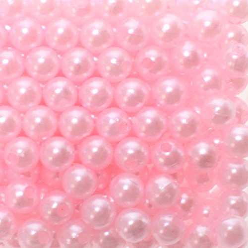 Set von künstlichen Perlen, 8 mm, mit Loch, 250 Stück 8 mm Rose von Floral-Direkt
