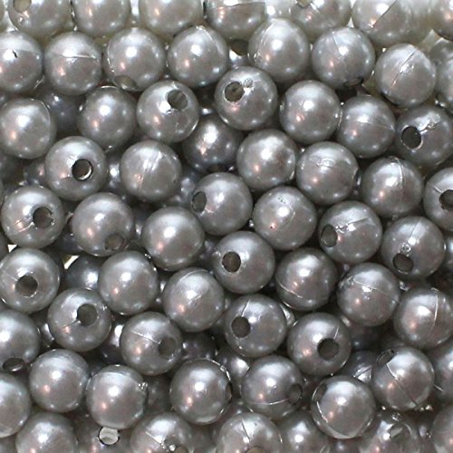 Floral-Direkt 250 Kunstperlen 8mm Perlen Wachsperlen Dekoperlen Bastelperlen Loch Kunstperlen, Farbe:Silber von Floral-Direkt