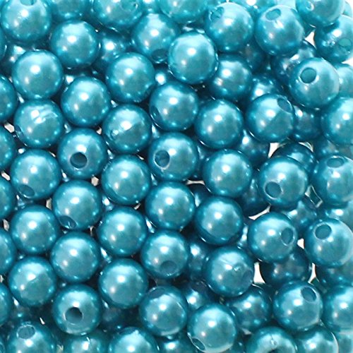 Set von künstlichen Perlen, 8 mm, mit Loch, 250 Stück türkis Set von künstlichen Perlen, 8 mm, mit Loch, 250 Stück türkis von Floral-Direkt