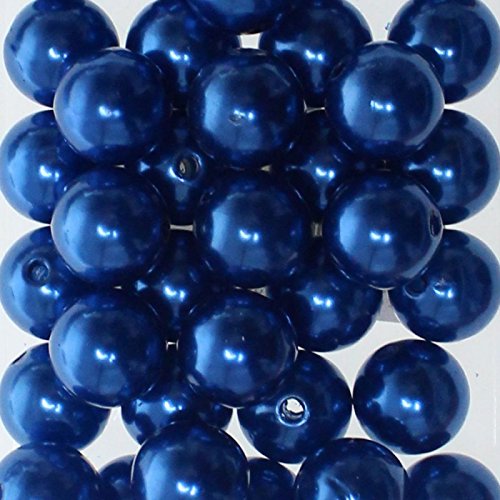 Floral-Direkt 115 Kunstperlen 10mm Perlen Wachsperlen Dekoperlen Bastelperlen Loch Kunststoff, Farbe:blau von Floral-Direkt