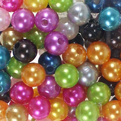 Floral-Direkt 115 Kunstperlen 10mm Perlen Wachsperlen Dekoperlen Bastelperlen Loch Kunststoff, Farbe:bunt von Floral-Direkt