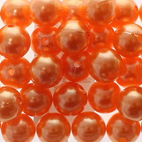 115 Stück Künstliche Wachsperlen Wachsperlen Kunstperlen zum Dekorieren oder Basteln (10mm) Orange von Floral