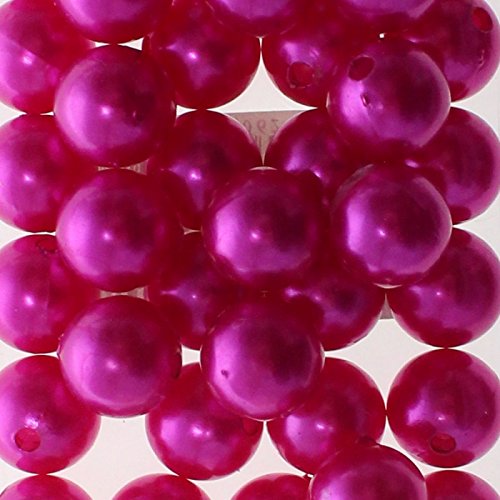 Floral-Direkt 115 Kunstperlen 10mm Perlen Wachsperlen Dekoperlen Bastelperlen Loch Kunststoff, Farbe:pink von Floral-Direkt