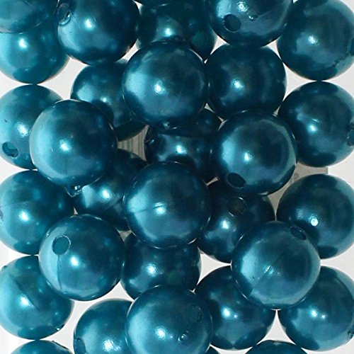 Floral-Direkt 115 Kunstperlen 10mm Perlen Wachsperlen Dekoperlen Bastelperlen Loch Kunststoff, Farbe:türkis von Floral-Direkt
