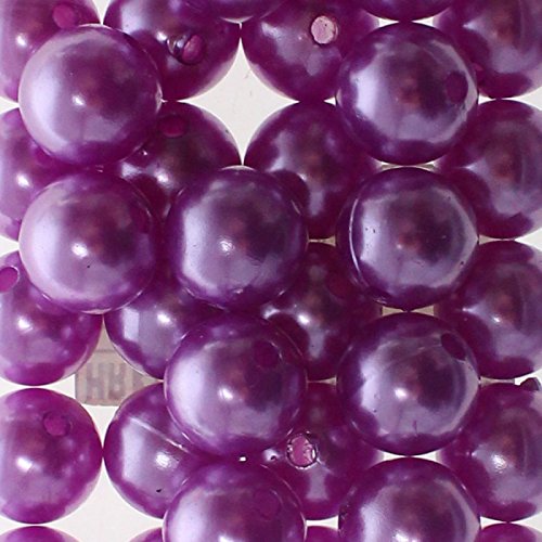 Floral-Direkt 115 Kunstperlen 10mm Perlen Wachsperlen Dekoperlen Bastelperlen Loch Kunststoff, Farbe:violett von Floral-Direkt