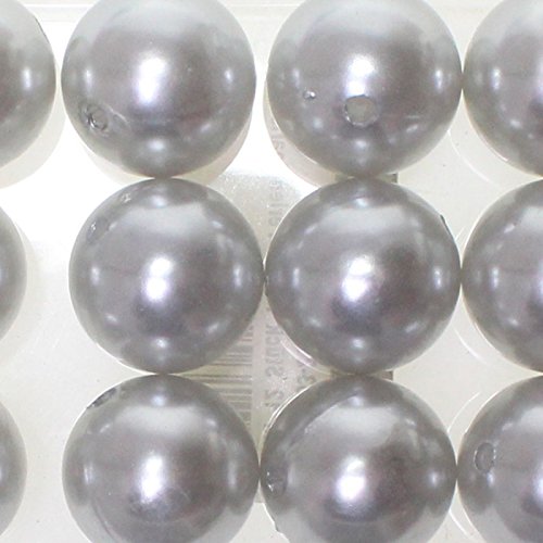 Floral-Direkt 12 Kunstperlen 20mm Perlen Wachsperlen Dekoperlen Bastelperlen Loch Kunststoff, Farbe:Silber Floral-Direkt 12 Kunstperlen 20mm Perlen Wachsperlen Dekoperlen Bastelperlen Loch Kunststoff, Farbe:Silber von Floral-Direkt