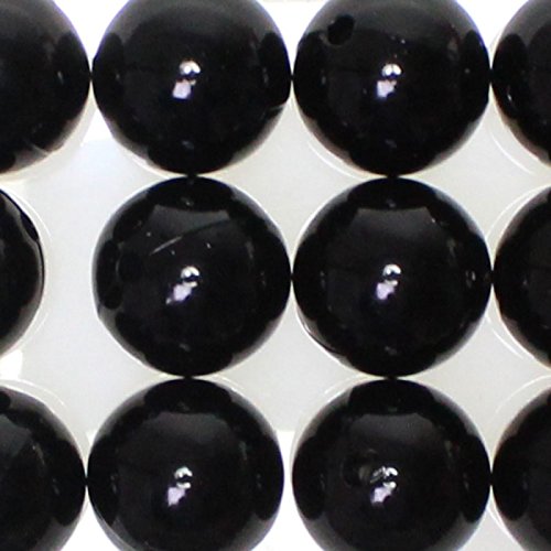 Floral-Direkt 12 Kunstperlen 20mm Perlen Wachsperlen Dekoperlen Bastelperlen Loch Kunststoff, Farbe:schwarz von Floral-Direkt