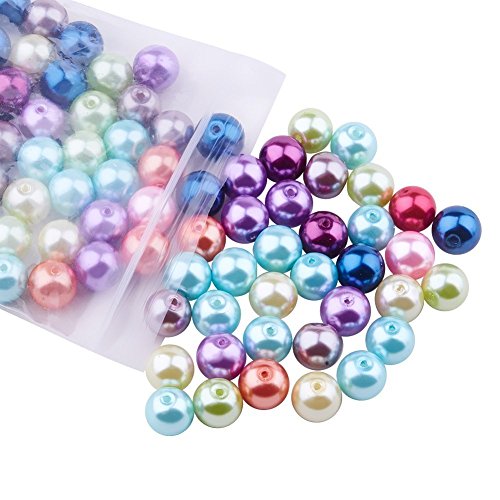Floral-Direkt 500 Stück 8mm Glasperlen runde sortierte mischfarbige Perlen für Schmuckherstellung von Floral-Direkt