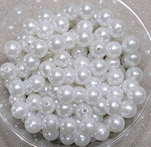 Floral-Direkt 500 x Kunstperle 8mm Perlen in praktischer Plastikdisplaybox Wachsperlen Dekoperlen Bastelperlen mit Loch, Farbe:weiß (500x) von Floral-Direkt
