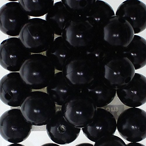 Floral-Direkt Kunstperlen Perlen 300g Wachsperle Kunststoffperlen mit 2mm Loch Großpack, Farbe:schwarz, Größe:10mm von Floral-Direkt