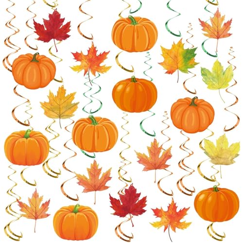 FloralGrace 30 Stück Herbst Kürbis Ahornblatt Hängende Wirbel Herbst Wirbel Girlanden Thanksgiving Decke Hängende Dekorationen für Zuhause Herbst Ernte Partydeko FloralGrace 30 Stück Herbst Kürbis Ahornblatt Hängende Wirbel Herbst Wirbel Girlanden Thanksgiving Decke Hängende Dekorationen für Zuhause Herbst Ernte Partydeko von FloralGrace
