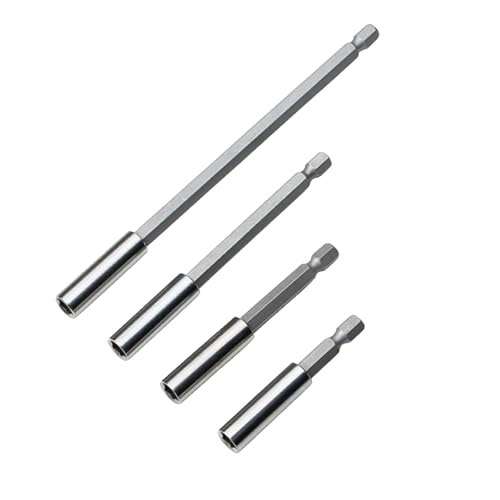 FloralGrace 4 Stück Magnet Bithalter Set (60/75/100/150mm) Lang Sechskantschaft 1/4" Sechskantschaft Für Bohrmaschine Und Akkuschrauber Verlängerung Magnetische Bohrerhalter von FloralGrace