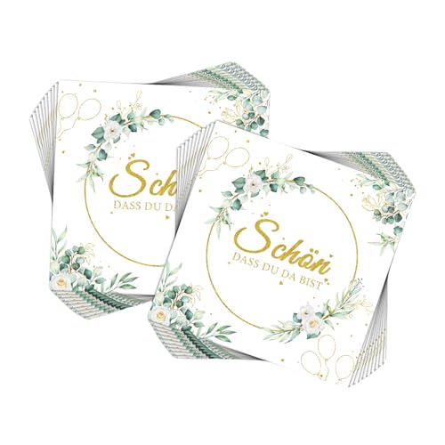 FloralGrace 40 Stück Servietten Geburtstag, Schön Dass Du Da Bist,Servietten hochzeit Geburtstag Eukalyptus,2 Lagige servietten eukalyptus Servietten Grün Servietten FloralGrace 40 Stück Servietten Geburtstag, Schön Dass Du Da Bist,Servietten hochzeit Geburtstag Eukalyptus,2 Lagige servietten eukalyptus Servietten Grün Servietten von FloralGrace
