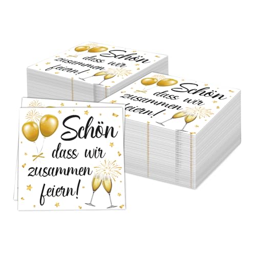 FloralGrace 40 Stück Servietten Schön DASS Wir Zusammen Feiern, DASS wir zusammen feiern 33 x 33 cm,40 Servietten 3 Lagige weich Servietten Einschulung, Schulanfang von FloralGrace
