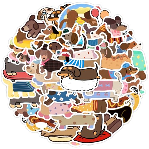 FloralGrace 50 Stück niedliche Dackel Hunde Aufkleber,Dackel Geschenke Sticker,PVC wasserdichte Wurst Haustier Hunde Aufkleber für Hundeliebhaber Geschenk Handyhülle FloralGrace 50 Stück niedliche Dackel Hunde Aufkleber,Dackel Geschenke Sticker,PVC wasserdichte Wurst Haustier Hunde Aufkleber für Hundeliebhaber Geschenk Handyhülle von FloralGrace