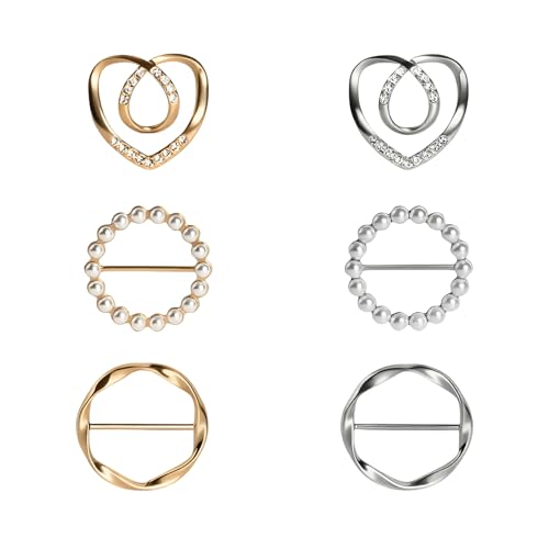 FloralGrace 6 Stück Niedliche Schalringe Und Schiebemechanismen Für Schals, Premium T-Shirt Clips Für Damenbekleidung, 3 Verschieden Große Taille Klemme Schnalle FloralGrace 6 Stück Niedliche Schalringe Und Schiebemechanismen Für Schals, Premium T-Shirt Clips Für Damenbekleidung, 3 Verschieden Große Taille Klemme Schnalle von FloralGrace