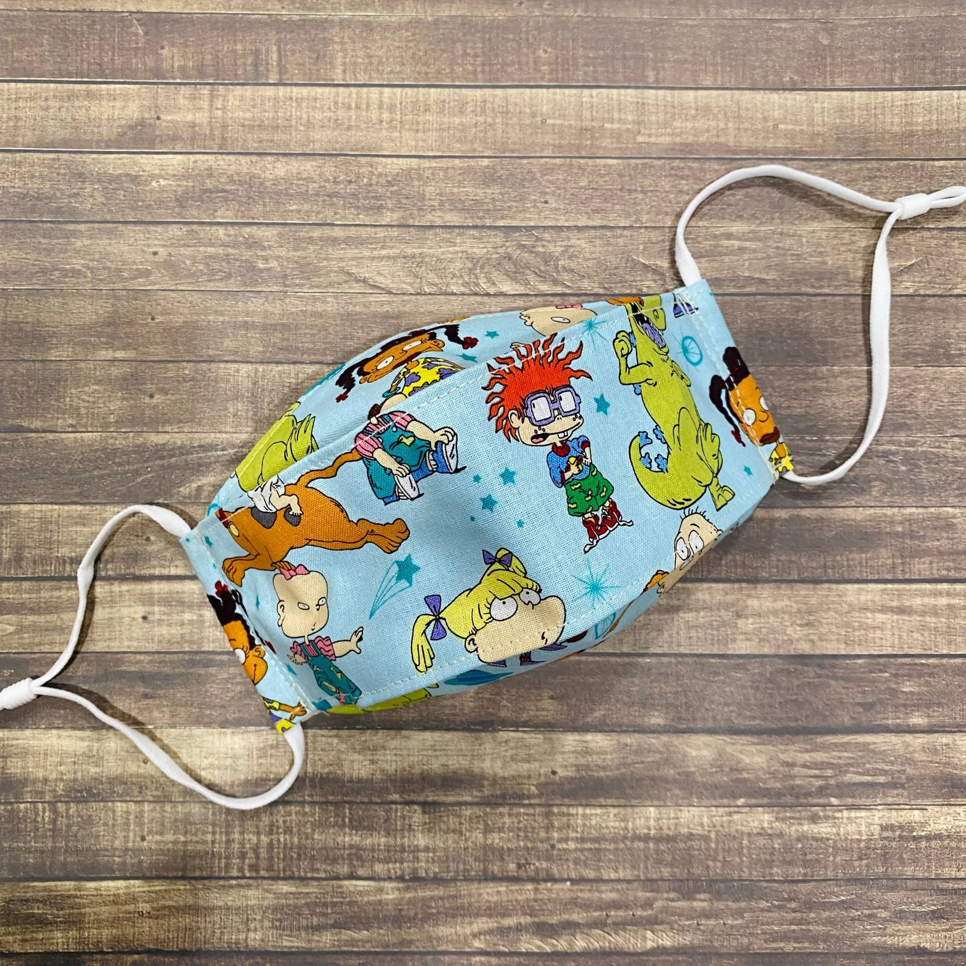 90Er Retro Kinder Cartoon Print Baumwolle 3-D Gesichtsmaske 90Er Retro Kinder Cartoon Print Baumwolle 3-D Gesichtsmaske von Floralandleaves