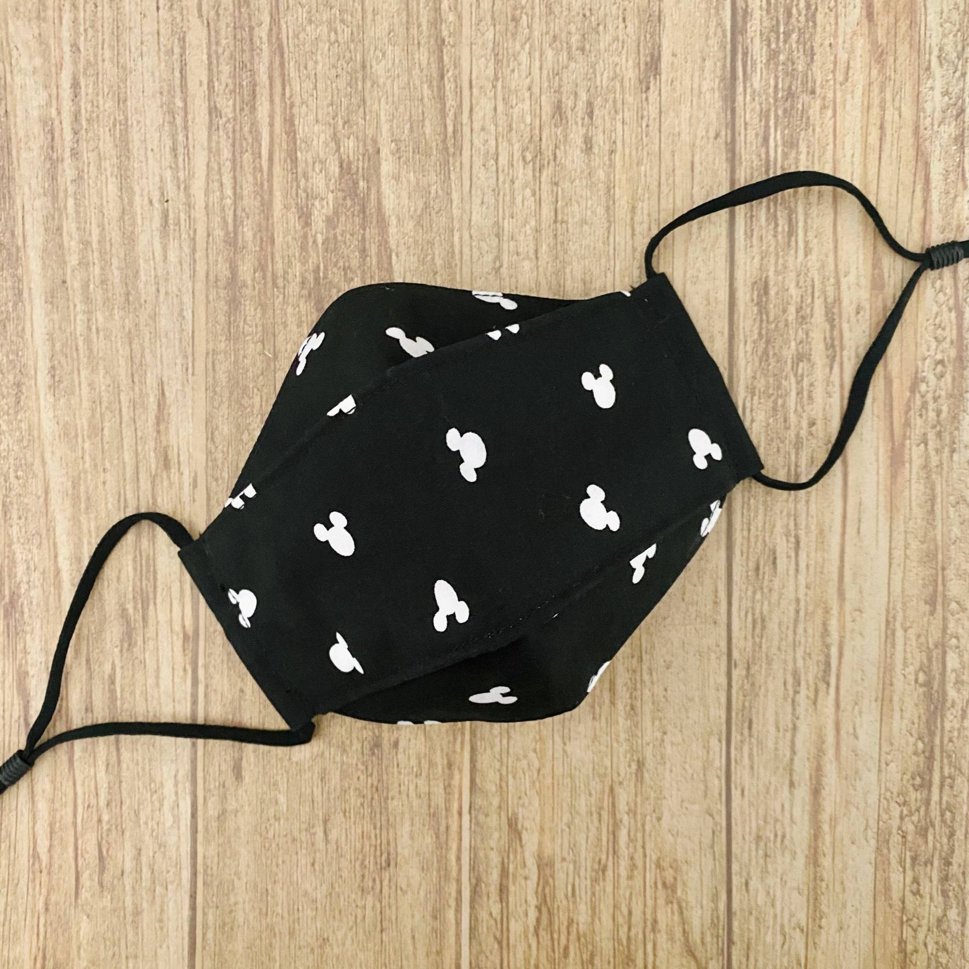 Schwarz-Weiß Mickie Kopf | Klein Druck Baumwolle 3-D Gesichtsmaske Schwarz-Weiß Mickie Kopf | Klein Druck Baumwolle 3-D Gesichtsmaske von Floralandleaves