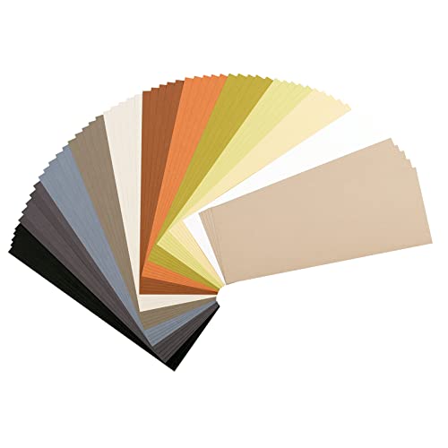 Florence Tonkarton Erdtöne - Bastelkarton 11,4 x 30,5 cm - Bastelpapier 60x mit 12 Farben - Scrapbook Papier für Karten Basteln, Stanzen und Papierbasteleien - Bastelset Glatt von Florence