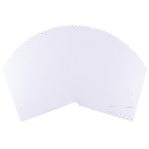Vaessen Creative Florence Selbstklebend Cardstock - Quadratisch Bastelpapier - 30,5 x 30,5 cm - Weiß - 50 Stück - Bedruckbares Papier - zum Basteln und Hobbyprojekte von Vaessen Creative