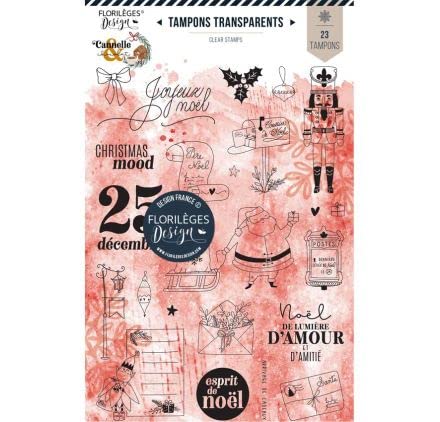 23 transparente Stempel "Florilèges Design" – Zimt & Schokolade – Esprit de Noël von Florilèges Design