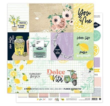 Dolce Vita Etiketten-Set, 30 x 30 cm, 8 Stück von Florilèges Design