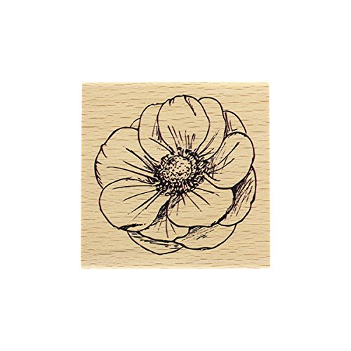 Florilèges Design Blume Skizzierte Stempel, Holz, 7 x 7 x 2,5 cm von Florilèges Design