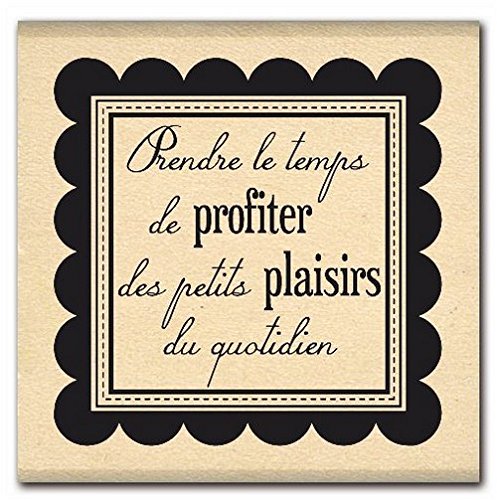 Florilèges Design FB111032 Plaisir Quotidien – Scrapbooking-Stempel mit französischem Text, Beige, 4 x 4 x 2,5 cm von Florilèges Design