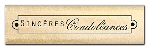 Florilèges Design FB211170 Scrapbooking-Stempel, Aufschrift Condoléance, 2°x°7°x°2,5°cm, Beige von Florilèges Design