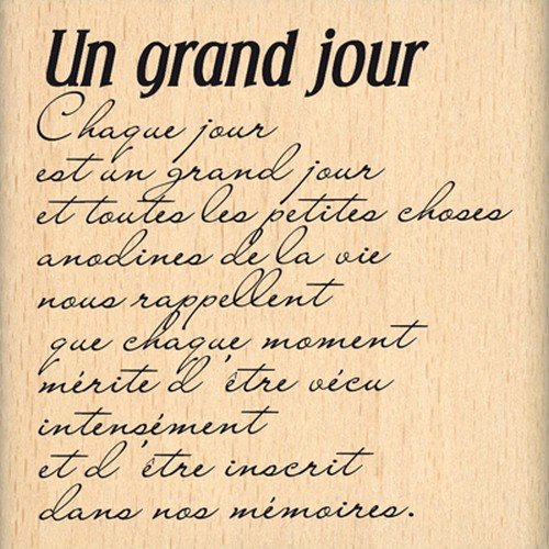 Florilèges Design FE212019 Stempel, Motiv Un Grand Jour, französische Sprache, für Scrapbooking, 7°x°7°x°2,5°cm, Beige von Florilèges Design