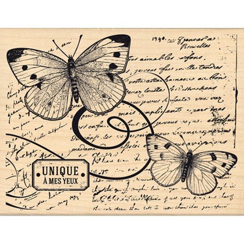 Florilèges Design FH114007 Stempel für Scrapbooking, Fliegende Schmetterlinge, Beige, 10 x 13 x 2,5 cm von Florilèges Design